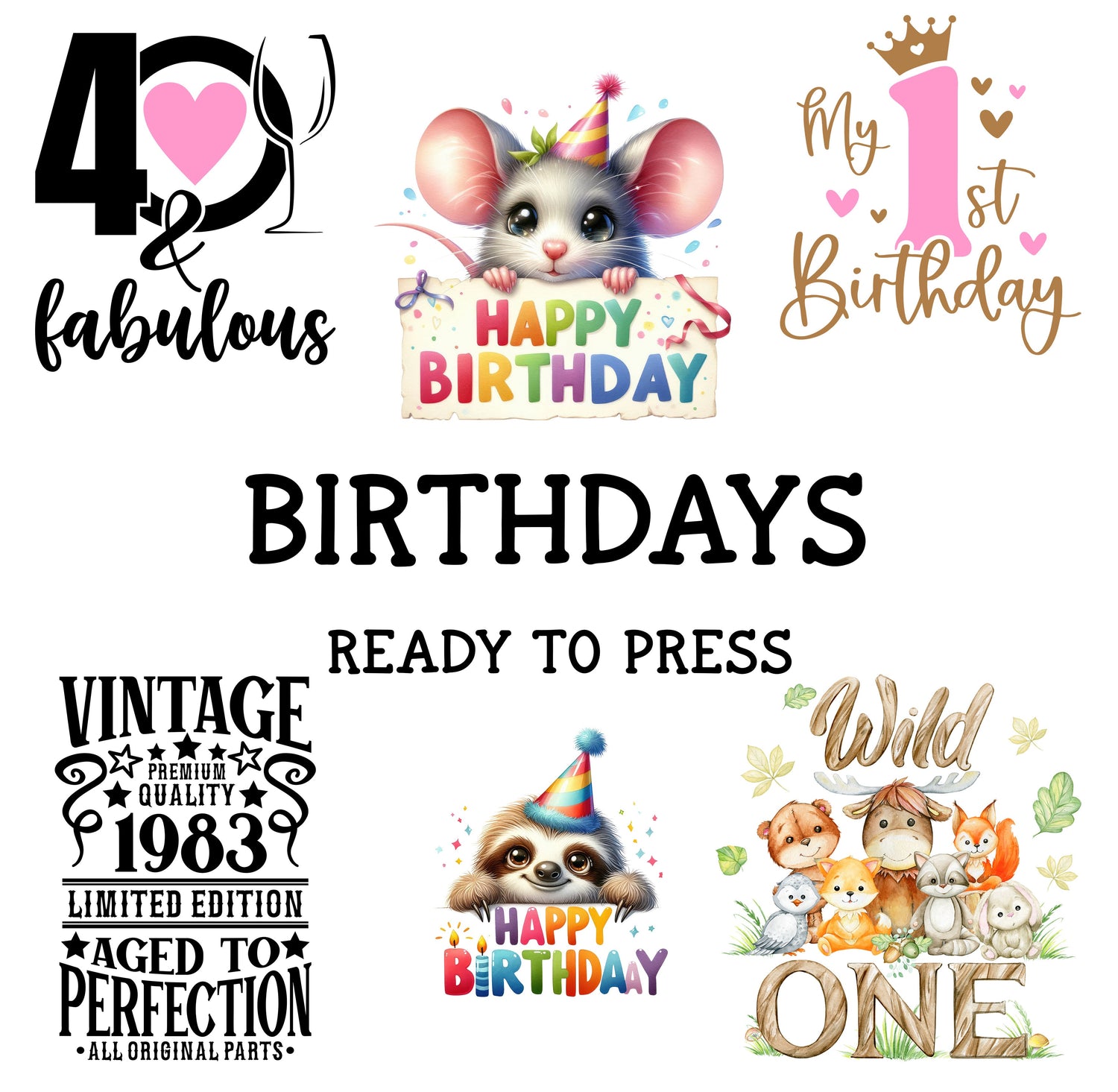 Birthday Ready to Print DTF