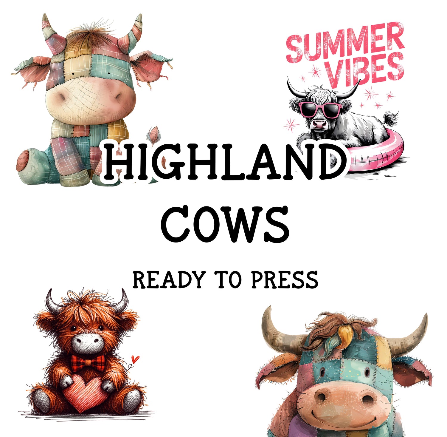 Highland Cow Ready to Press DTF
