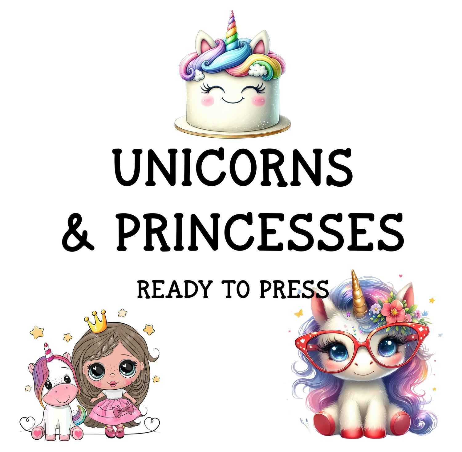 Unicorns & Princess Ready to Press DTF
