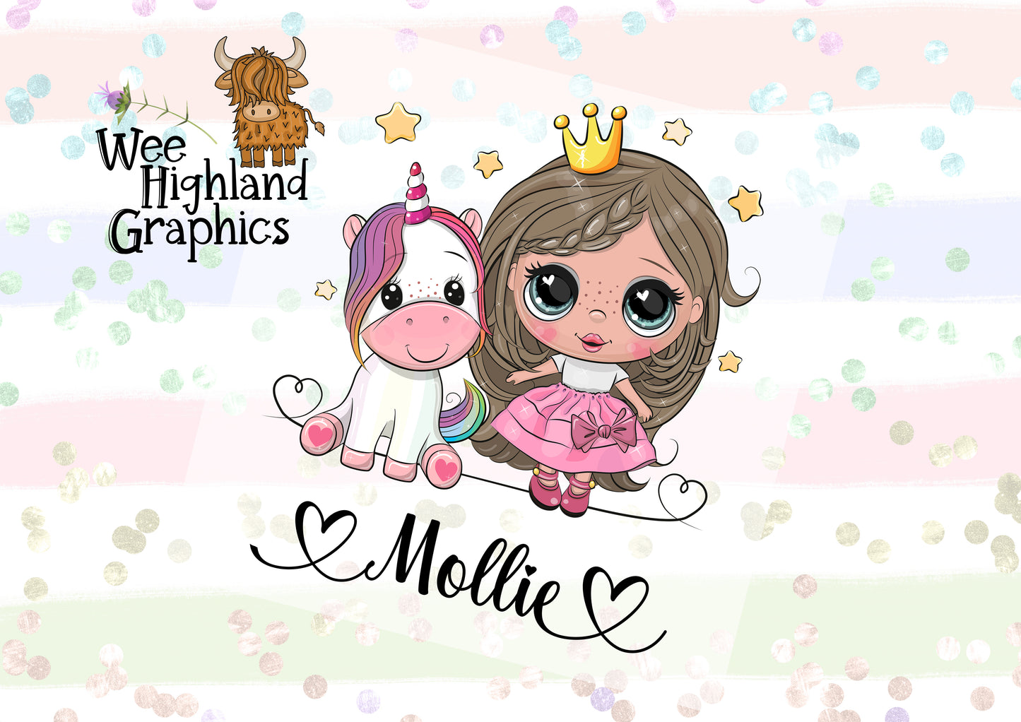 Ready to Press - DTF Transfers - Ready to Press - T-shirt Transfers - Heat Transfer - Direct to Film - Princess & Unicorn Personalised