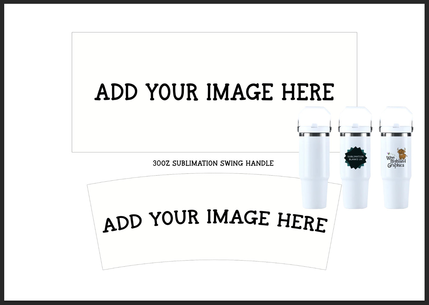 30oz Subimation Cup with Swing Handle PSD