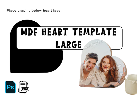 Large MDF Heart Template PSD & PNG