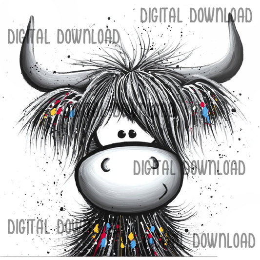 Highland Cow Digital Download - Spotty Coo